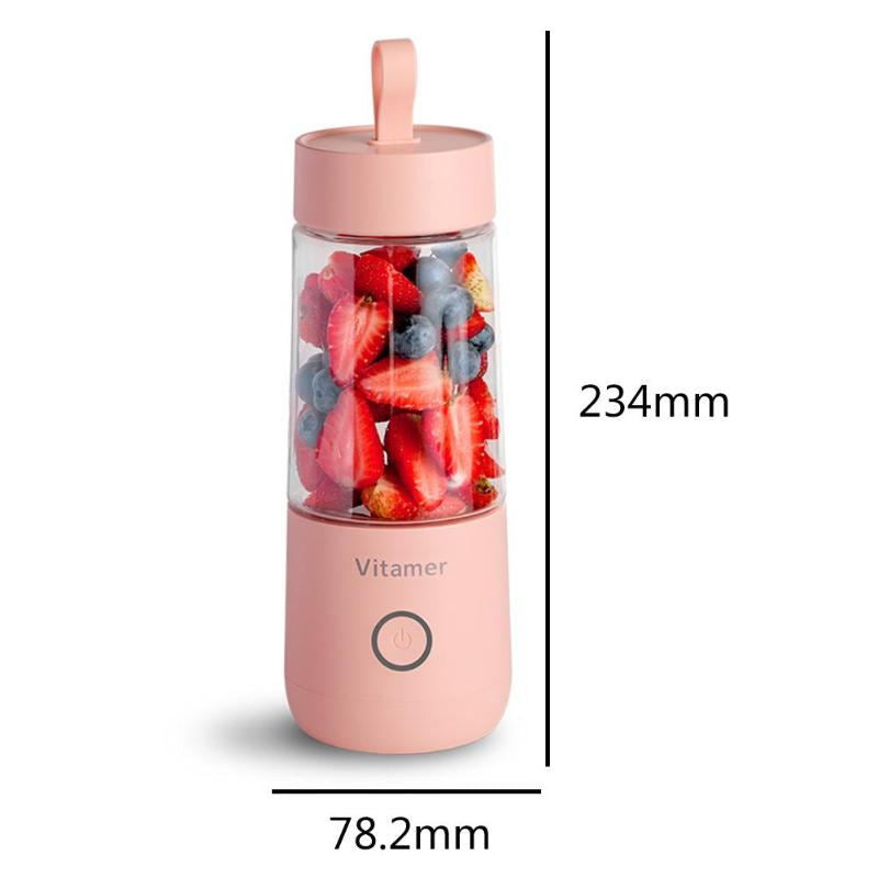 350Ml Portable Blender Juicer Electric USB Rechargeable Mixer Smoothie Slushy Cup Juice Blender Bottle USB Charging Kitchen Gadgets