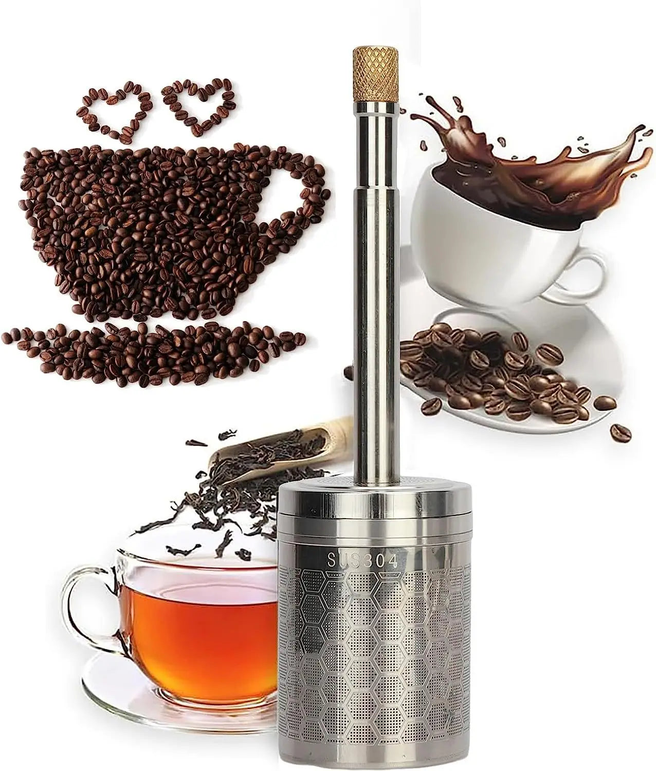 Press Type Coffee Release Stirrer Reusable Coffee Mixer | Manual Cold Brew Portable French Coffee Final Press Maker