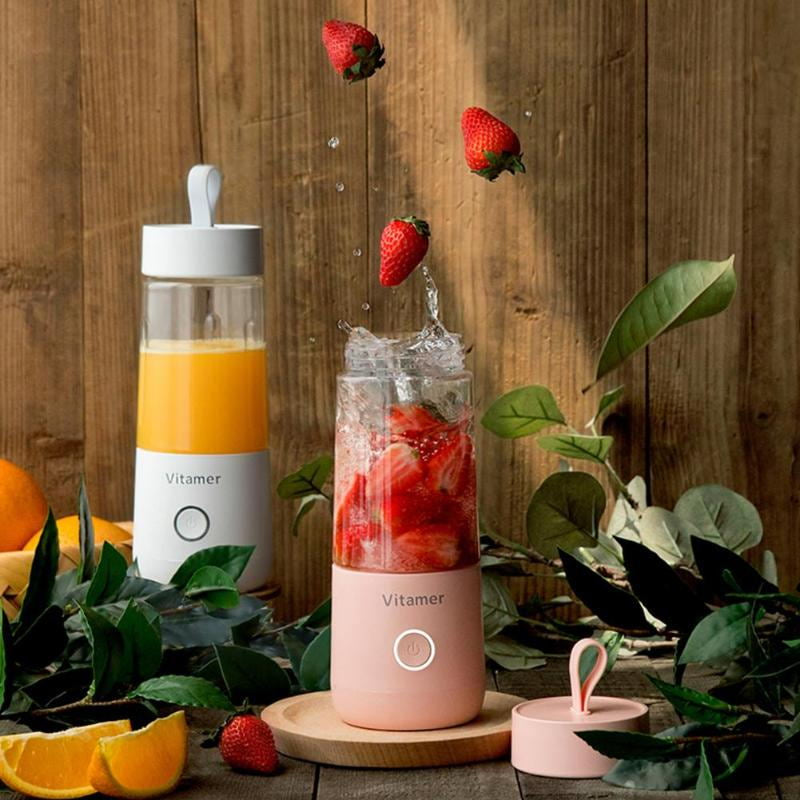 350Ml Portable Blender Juicer Electric USB Rechargeable Mixer Smoothie Slushy Cup Juice Blender Bottle USB Charging Kitchen Gadgets